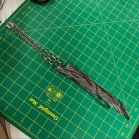 Silver & Gun Metal Gray 8 Strands Necklace - Picture 4 of 7